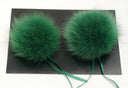 Green fox fur pompom, Real fur pom pom for hat, Fluffly pom pom, Detachable pompom, Fur pompom ball, Fur accessories, Furry balls