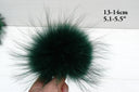 Raccoon Fur Pompom, Green Pom Poms for Hat, Tie On Fur Pom Pom, Removable Fluffy Bommel, Craft Supply, Detachable Raccoon Fuzzy Pompon