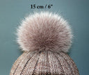 Real Fur Pom Pom, Beige Cappuccino Fox Fur Pom Pom for Hat, Real Fur Fluffy Pom, Large Plush Furry Ball, Detachable Pompom, Fur Bommel Decor