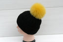 Fur yellow pompom for hat, Mustard detachable pom pom with ribbon, DIY pom pons, Gifts for her, Fluffy ball for baby hat, Fur bommel