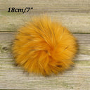 Orange Fur Pom Poms, Real Raccoon Fur Accessories, Large Pompom for Hats, Fluffy Pom Pom with Snap, Teenage Girl Gift, Accent Pompom for Hat