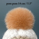 Beige Real Fur Pompom, Fluffy Pom Pom for Hat, Furry Ball with Ribbon, Fox Fur Pompom, Fuzzy Bommel, Puff Bobble, Teen Girl Hat Decoration