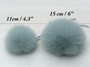 Detachable Pom Pom, Blue Fur Pom for Hat, Large Furry Ball, Gray Fur Accessory, Fox Fur Pom Pom, Real Fur Hat Decor, DIY Gift for Daughter