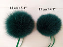 Green Fur Pom Pom, Green Fox Fur Pompom, Green Furry Pom Pom Hat, DIY Pom Poms, Pom-Pom for Knitted Hat, Fox Pom Pom, Pom Pom Fur Balls