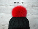 Hot Red Fur Pompom for Hat, Real Fox Fur Pom Pom, Fluffy Bommel, Detachable Pompon, Soft Fuzzy Pompom, Fur Accessories, Soft Furry Ball