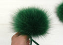 Green fox fur pompom, Real fur pom pom for hat, Fluffly pom pom, Detachable pompom, Fur pompom ball, Fur accessories, Furry balls