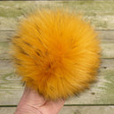 Orange Fur Pom Poms, Real Raccoon Fur Accessories, Large Pompom for Hats, Fluffy Pom Pom with Snap, Teenage Girl Gift, Accent Pompom for Hat