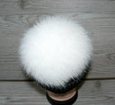 Fur pom pom, White fur pom pom for hat, Real fox fur pom, Large plush furry ball, Detachable pompom, Fluffy pompon, Fuzzy bommel