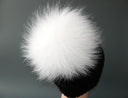 White Large Pompom, Raccoon fur pompom for hat , White Fur, Detachable pompoms, White Luxury Pom Pom, White PomPom, Gift for Her