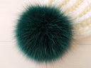 Green Fur Pom Pom, Green Fox Fur Pompom, Green Furry Pom Pom Hat, DIY Pom Poms, Pom-Pom for Knitted Hat, Fox Pom Pom, Pom Pom Fur Balls