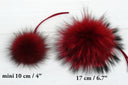 Double color Real Raccoon Fur Pompom, Red Fluffy Pompom For DIY, Genuine Fur Pompoms, Hat Accessories, Fuzzy Bommels, Kids Hat Decor