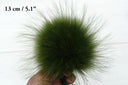 Raccoon Fur Pompom, Real Fur Pom Pom for Hat, Removable Pompom, Green Fluffy Pom Pom, Hat Accessories, Craft Supply, Fuzzy Bommel For Hat