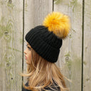 Orange Fur Pom Poms, Real Raccoon Fur Accessories, Large Pompom for Hats, Fluffy Pom Pom with Snap, Teenage Girl Gift, Accent Pompom for Hat