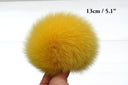 Fur yellow pompom for hat, Mustard detachable pom pom with ribbon, DIY pom pons, Gifts for her, Fluffy ball for baby hat, Fur bommel