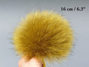 Yellow Fur Pom Poms, Raccoon Fur Pompoms, Ochre Fur Pompom, Detachable Pompom, Fluffy Pom Pom for Hat, Furry Bommel, Hat Pompom For Girl