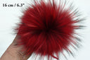 Double color Real Raccoon Fur Pompom, Red Fluffy Pompom For DIY, Genuine Fur Pompoms, Hat Accessories, Fuzzy Bommels, Kids Hat Decor
