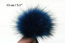 Blue fur pom pom for hat, Raccoon real fur pompoms, Removable fluffy pompon, Hat accessories, Craft supply, Fuzzy bommel with ribbons