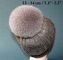 Real Fur Pom Pom, Beige Cappuccino Fox Fur Pom Pom for Hat, Real Fur Fluffy Pom, Large Plush Furry Ball, Detachable Pompom, Fur Bommel Decor