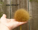 Real Fur Pom Pom for Hat, Raccoon Pompom, Detachable Fluffy Pompom, Brown Fur Ball With Ribbon, Hat Accessories, Craft Supply, Fur Bommel