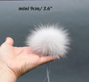 Real Fur Pom Pom, Light Gray Fur Pompom for Hat, Fox Fur Pom, Detachable Pompom, Silver Fox Pom Pon