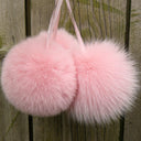 Fur Pompom for Hat, Detachable Light Pink Pompom, Genuine Fur Pom Pom, Fuzzy Bommel, Pink Pompoms, DIY Hat Decorations