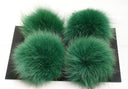 Green fox fur pompom, Real fur pom pom for hat, Fluffly pom pom, Detachable pompom, Fur pompom ball, Fur accessories, Furry balls