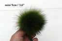 Raccoon Fur Pompom, Real Fur Pom Pom for Hat, Removable Pompom, Green Fluffy Pom Pom, Hat Accessories, Craft Supply, Fuzzy Bommel For Hat