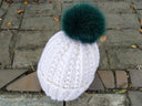 Green Fur Pom Pom, Green Fox Fur Pompom, Green Furry Pom Pom Hat, DIY Pom Poms, Pom-Pom for Knitted Hat, Fox Pom Pom, Pom Pom Fur Balls