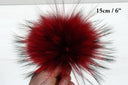 Double color Real Raccoon Fur Pompom, Red Fluffy Pompom For DIY, Genuine Fur Pompoms, Hat Accessories, Fuzzy Bommels, Kids Hat Decor