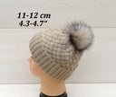 Cream Fur Pom Pom for Hat, Raccoon Fur Pompom, Knitted Hat Pom Pon, Furry Pompom, Removable Fluffy Pompon, Craft Accessory, Fuzzy Bommel