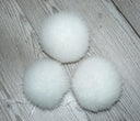 Fur pom pom, White fur pom pom for hat, Real fox fur pom, Large plush furry ball, Detachable pompom, Fluffy pompon, Fuzzy bommel