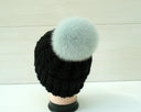 Detachable Pom Pom, Blue Fur Pom for Hat, Large Furry Ball, Gray Fur Accessory, Fox Fur Pom Pom, Real Fur Hat Decor, DIY Gift for Daughter