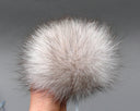 Real Fur Pom Pom, Beige Fluffy Pompom, Fox Tail Fur Pompom for Hat, Puff Fur Ball, Furry Bommel, Fuzzy Pompon, Real Fox Fur Pom Pon for DIY