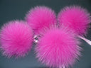 Fur pom pom, Pink fur pompom for hat, Real fox fur pom, Detachable pompom, Large Pom Pom, Gift Idea, DIY Gift, Fur Accessories