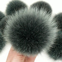 Green Fur Pom Pom for Hat, Fluffy Ball, Fuzzy Pompon, Fluffy Fur Pompom, Real Fox Fur Ball, Detachable Pompoms, Fur Accessories, Fur Bommel