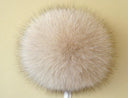 Cream fur pom pom hat, Real fox fur pom, Large furry ball, Detachable pompom, Fuzzy bommel