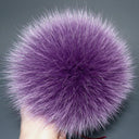 Purple Fur Pom Pom For Hat, Real Fox Fur Pompom, Real Fur Ball, Detachable Pompom, Fluffy Fur Pompoms, Real Fur Accessories, Hat Decoration