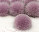 Real fur pom pom, Natural fox fur fluffy hat topper, Soft round fur charm, Handmade beanie accessory, Fuzzy backpack decor, Bag keychain