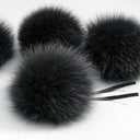 Arctic Fox Fur Pom Pom, Detachable Fluffy Pompom, Dark Fur Hat Pom Pom, Fuzzy Beanie Fur Ball, Fur Accessories For Hat, Gift for Daughter