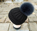 Fox Fur Pom Pom for Hat, Blue-Grey Fur Pompom, Large Furry Ball, Detachable Pompon, Hat Decoration, Fur Accessories, Fluffy Bommel for Hat