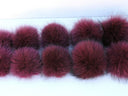 Burgundy Raccoon Fur Pompom, Genuine Raccoon Fur Pom Pom for Hat, Removable Pompoms, Fluffy Ball for Hat, Furry Bommel, Hat Decoration