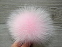 Fur pom pom Light pink fur pompom for hat Real fox fur pom Detachable pompom Fuzzy bommel