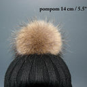 Brown pom poms for hat, Raccoon fur pompom, Tie on fur pom pom, Removable fluffy bommel, Craft supply, Detachable raccoon fuzzy pompon