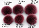 Real Fur Pom Pom for Hat, Burgundy Fluffy Pompom With Ribbon, Large Fox Fur Pom Pon, Furry Ball, Puff Detachable Pompom, Fur Bommel
