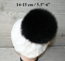 Arctic fox fur pom pom Black fur pom pom Real fur Pompom hat Fur pompom Fur ball Detachable pompom Fur fox Fluffy fur pompoms