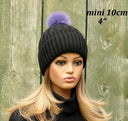 Lavender Real Fur Pompom for Hat, Light Purple Furry Bommel, Fox Fur Lilac Pompons, Fluffy Pom Poms with Ribbons, Fuzzy Balls for Crafts