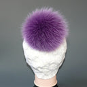 Purple Fur Pom Pom For Hat, Real Fox Fur Pompom, Real Fur Ball, Detachable Pompom, Fluffy Fur Pompoms, Real Fur Accessories, Hat Decoration
