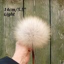 Brown pom poms for hat, Raccoon fur pompom, Tie on fur pom pom, Removable fluffy bommel, Craft supply, Detachable raccoon fuzzy pompon