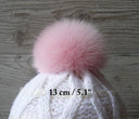 Fur pom pom Light pink fur pompom for hat Real fox fur pom Detachable pompom Fuzzy bommel