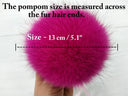 Pink Fur Pompom For Hat, Pink Large Pompom, Detachable Berry Pompom, DIY Fur, Hat Fur Ball, Fox Fur Pompom For Hat, Fluffy Bommel